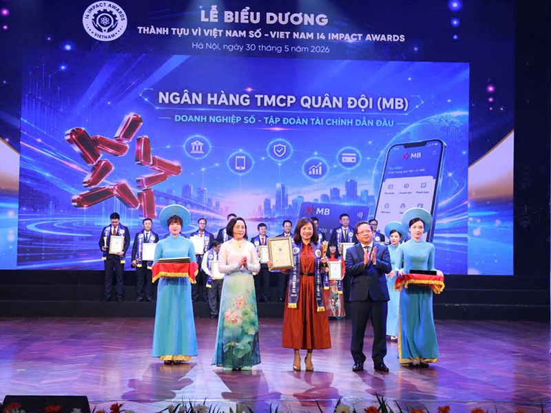 BIZ MBBANK ĐƯỢC VINH DANH TẠI LỄ BIỂU DƯƠNG TH&Agrave;NH TỰU T&Aacute;C ĐỘNG V&Igrave; VIỆT NAM SỐ 2026