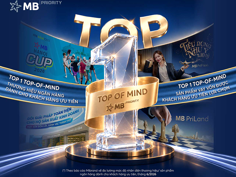 MB đạt Top 1 thương hiệu Ng&acirc;n h&agrave;ng & sản phẩm vay cấp vốn d&agrave;nh cho kh&aacute;ch h&agrave;ng ưu ti&ecirc;n