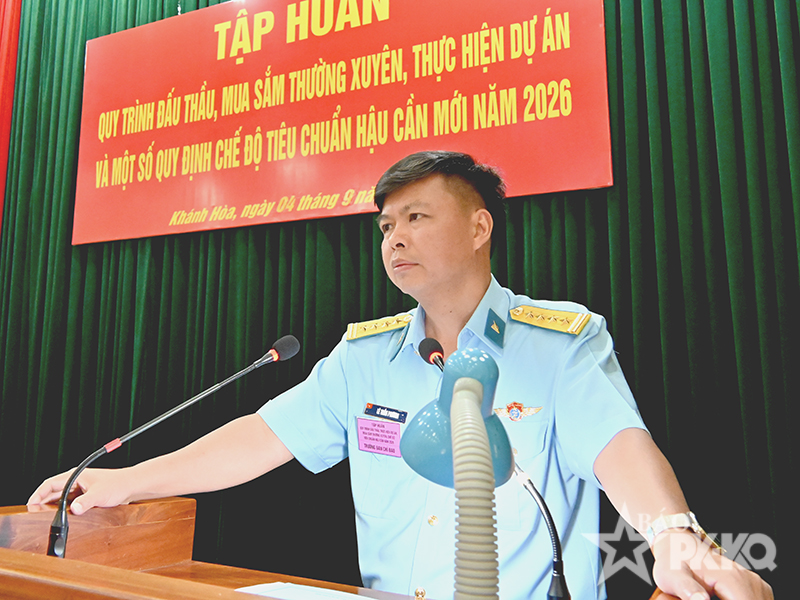 Sư đo&agrave;n 377 tập huấn quy tr&igrave;nh đấu thầu, mua sắm v&agrave; chế độ, ti&ecirc;u chuẩn hậu cần năm 2026
