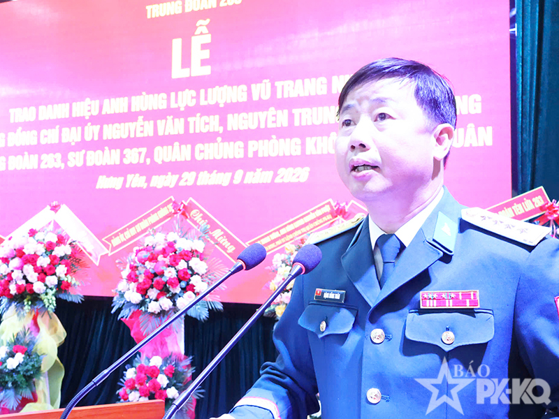 Trung đoàn 263 tổ chức Lễ trao danh hiệu “Anh hùng Lực lượng vũ trang nhân dân”cho Đại úy Nguyễn Văn Tích