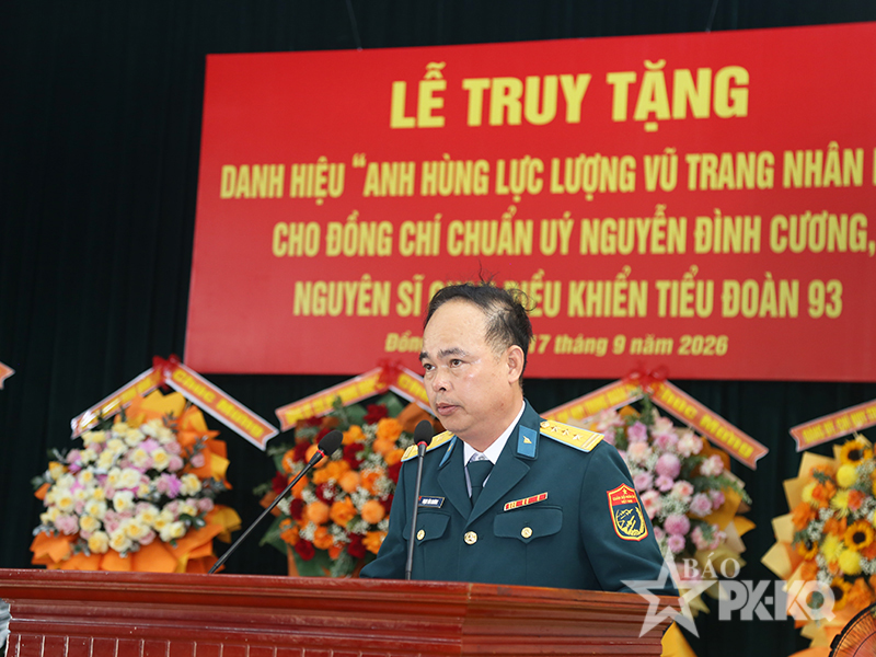 Trung đo&agrave;n 278 tổ chức Lễ truy tặng danh hiệu &ldquo;Anh h&ugrave;ng Lực lượng vũ trang nh&acirc;n d&acirc;n&rdquo; cho Chuẩn &uacute;y Nguyễn Đ&igrave;nh Cương