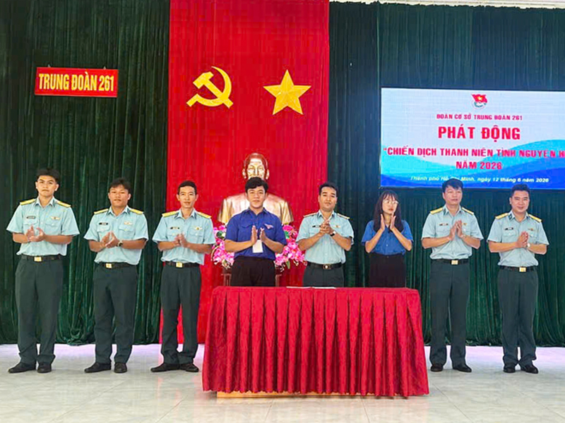Đo&agrave;n cơ sở Trung đo&agrave;n 261 ph&aacute;t động &ldquo;Chiến dịch thanh ni&ecirc;n t&igrave;nh nguyện h&egrave;&rdquo; năm 2026