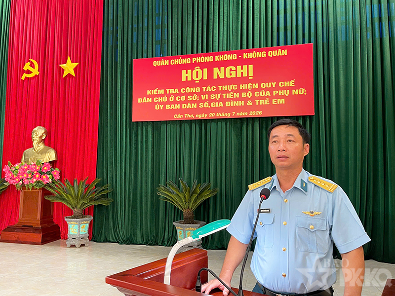 Quân chủng Phòng không - Không quân kiểm tra kết quả thực hiện Quy chế dân chủ cơ sở; Vì sự tiến bộ phụ nữ; Dân số, Gia đình và Trẻ em tại Sư đoàn 370.