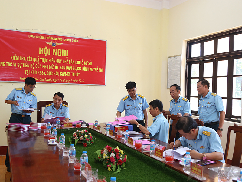 Quân chủng Phòng không - Không quân kiểm tra công tác thực hiện quy chế dân chủ ở cơ sở; Vì sự tiến bộ của phụ nữ; Ủy ban dân số, Gia đình và Trẻ em tại các đơn vị phía Nam.