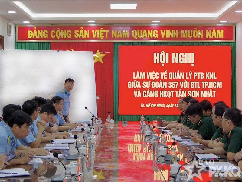 Hội nghị l&agrave;m việc về quản l&yacute; phương tiện bay kh&ocirc;ng người l&aacute;i giữa Sư đo&agrave;n 367 với Bộ Tư lệnh TP Hồ Ch&iacute; Minh v&agrave; Cảng H&agrave;ng kh&ocirc;ng Quốc tế T&acirc;n Sơn Nhất