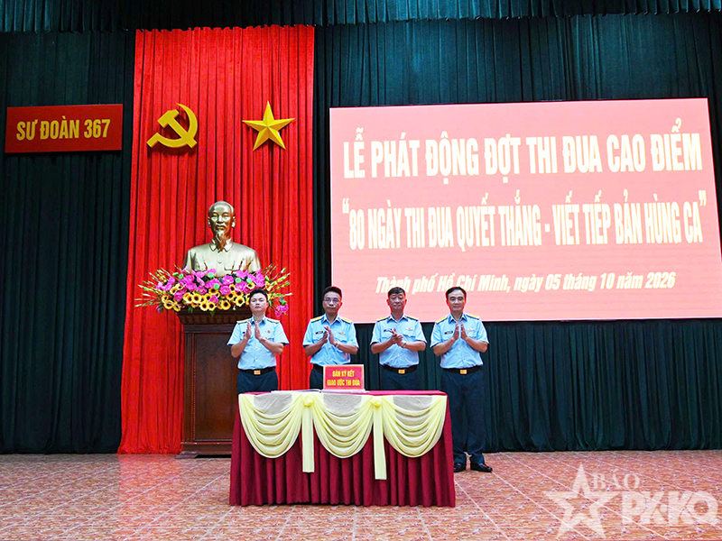 Sư đo&agrave;n 367 ph&aacute;t động Thi đua cao điểm &ldquo;80 ng&agrave;y thi đua quyết thắng - Viết tiếp bản h&ugrave;ng ca&rdquo;