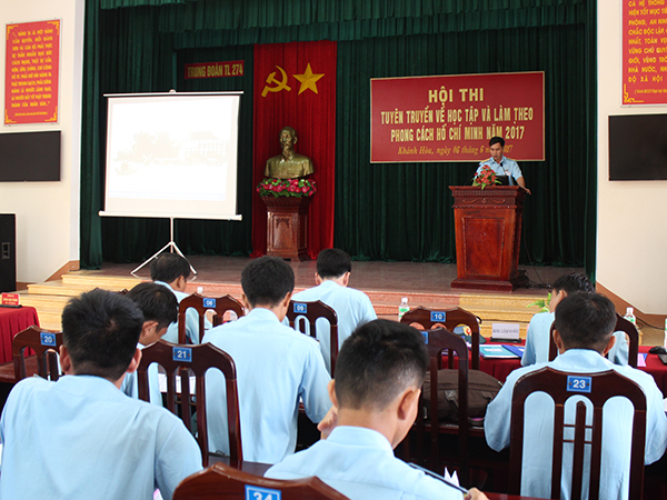 Trung đoàn 274 tổ chức Hội thi tuyên tuyền về học tập và làm theo phong cách Hồ Chí Minh