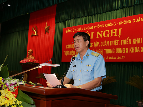 Đảng ủy Quân chủng PK-KQ tổ chức Hội nghị cán bộ chủ chốt học tập, quán triệt, triển khai thực hiện Nghị quyết Hội nghị Trung ương 5 (Khóa XII)