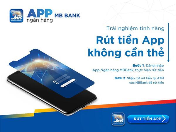 Rút tiền không cần thẻ với App Ngân hàng MBBank