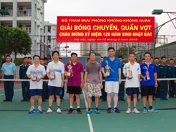Bộ Tham mưu Quân chủng PK-KQ tổ chức giải Bóng chuyền, Tennis chào mừng kỷ niệm 128 năm ngày sinh của Bác