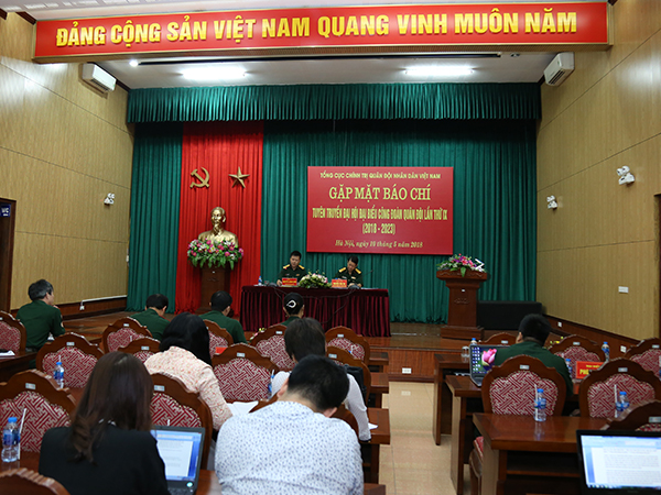Tổng cục Chính trị Quân đội nhân dân Việt Nam gặp mặt báo chí tuyên truyền Đại hội đại biểu Công đoàn Quân đội lần thứ IX (2018-2023)