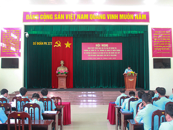 Đảng ủy Sư đoàn 377 tổ chức quán triệt, triển khai chỉ thị về tiến hành Đại hội Đảng các cấp