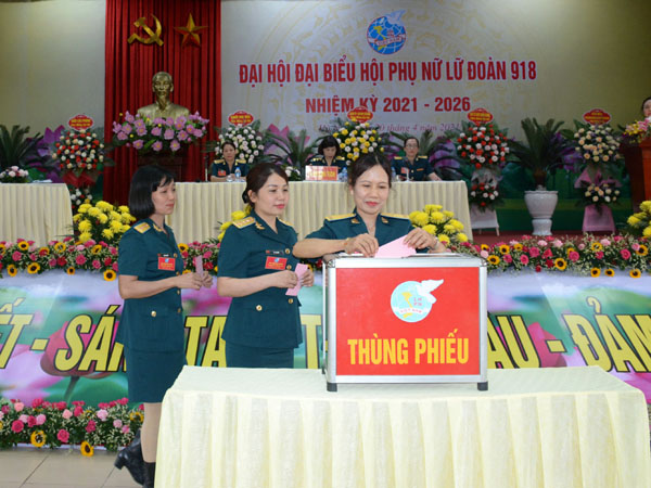 Hội Phụ nữ cơ sở Lữ đoàn 918 tổ chức Đại hội đại biểu nhiệm kỳ 2021 - 2026