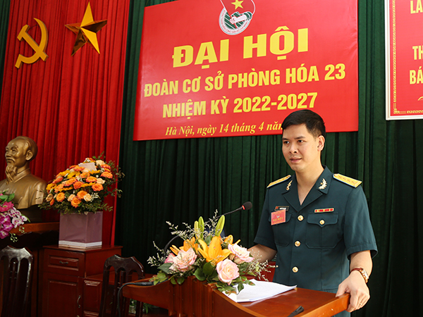 Đoàn cơ sở Tiểu đoàn Phòng hóa 23 tổ chức Đại hội nhiệm kỳ 2022-2027