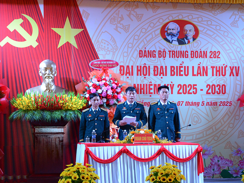 Đảng bộ Trung đoàn 282 Đại hội đại biểu lần thứ XV, nhiệm kỳ 2025 - 2030
