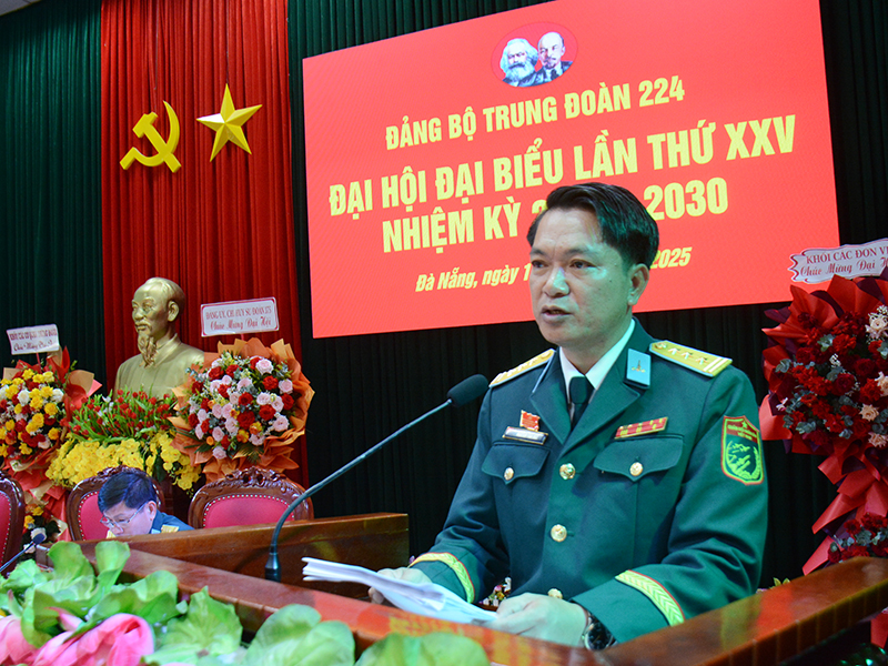Đảng bộ Trung đoàn 224 tổ chức thành công Đại hội đại biểu lần thứ XXV, nhiệm kỳ 2025 - 2030