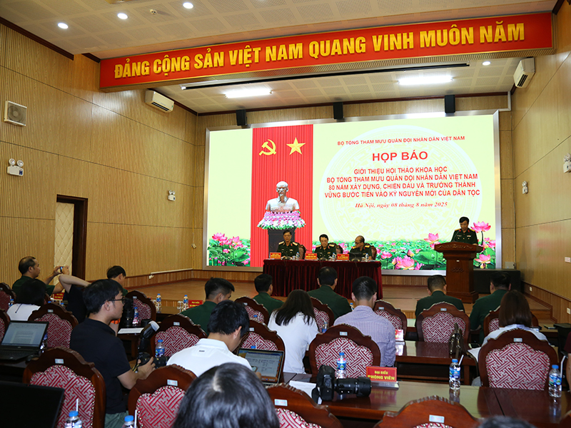 Tổng Cục Chính trị QĐND Việt Nam tổ chức Họp báo giới thiệu Hội thảo khoa học “Bộ Tổng Tham mưu QĐND Việt Nam - 80 năm xây dựng, chiến đấu và trưởng thành, vững bước tiến vào kỷ nguyên mới của dân tộc”.