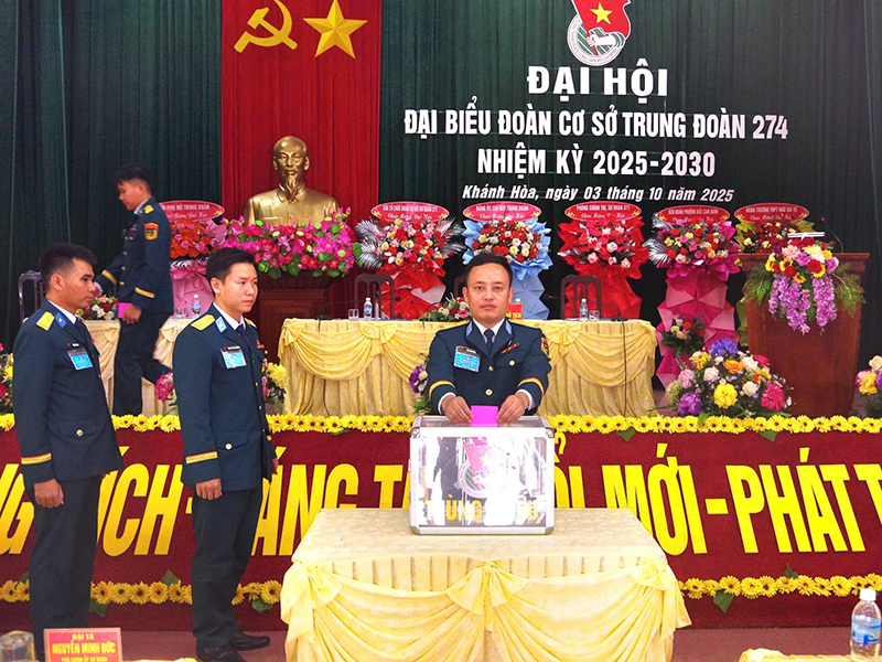 Đoàn cơ sở Trung đoàn 274 tổ chức thành công Đại hội đại biểu nhiệm kỳ 2025-2030