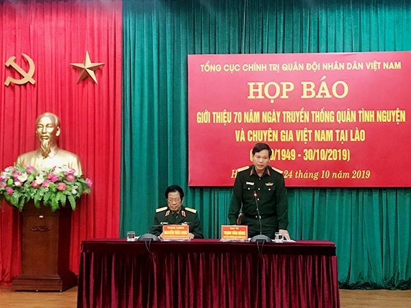 Bộ Quốc phòng Họp báo giới thiệu 70 năm Ngày truyền thống Quân tình nguyện và Chuyên gia Việt Nam tại Lào