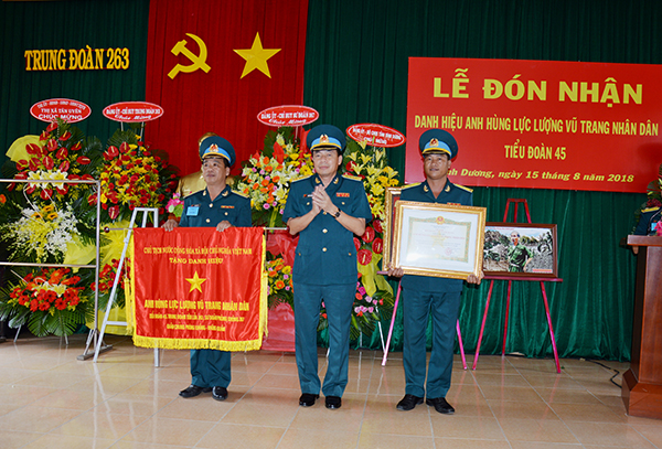 Tiểu đoàn 45 đón nhận danh hiệu Anh hùng Lực lượng vũ trang nhân dân