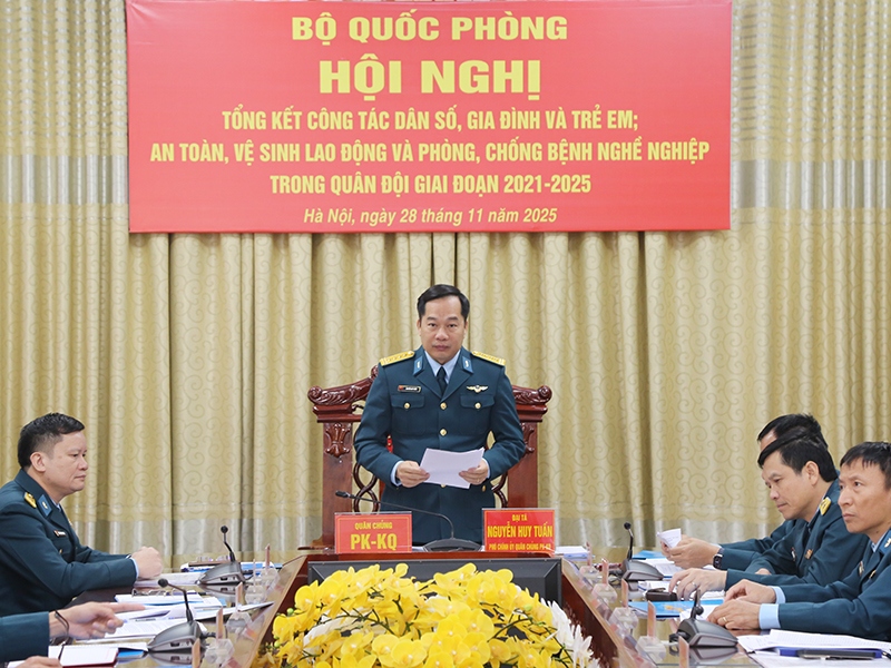 Bộ Quốc ph&ograve;ng tổng kết c&ocirc;ng t&aacute;c D&acirc;n số, gia đ&igrave;nh v&agrave; Trẻ em; an to&agrave;n, vệ sinh lao động v&agrave; ph&ograve;ng, chống bệnh nghề nghiệp trong Qu&acirc;n đội giai đoạn 2021 - 2025