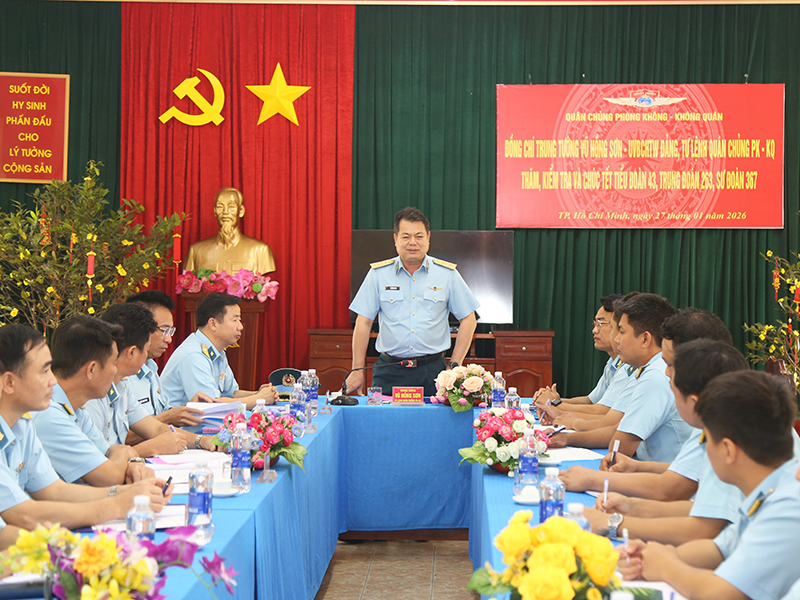 Tư lệnh Quân chủng Phòng không - Không quân kiểm tra, chúc Tết các đơn vị thuộc Sư đoàn 367