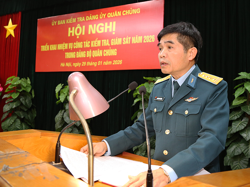 Ủy ban Kiểm tra Đảng ủy Qu&acirc;n chủng Ph&ograve;ng kh&ocirc;ng - Kh&ocirc;ng qu&acirc;n tổ chức Hội nghị triển khai nhiệm vụ c&ocirc;ng t&aacute;c kiểm tra, gi&aacute;m s&aacute;t năm 2026