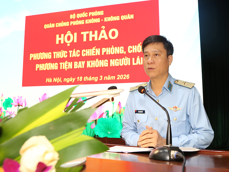 Qu&acirc;n chủng Ph&ograve;ng kh&ocirc;ng - Kh&ocirc;ng qu&acirc;n tổ chức Hội thảo phương thức t&aacute;c chiến ph&ograve;ng, chống phương tiện bay kh&ocirc;ng người l&aacute;i