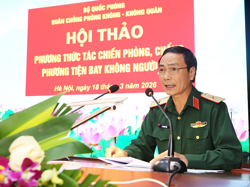 Qu&acirc;n chủng Ph&ograve;ng kh&ocirc;ng - Kh&ocirc;ng qu&acirc;n tổ chức Hội thảo phương thức t&aacute;c chiến ph&ograve;ng, chống phương tiện bay kh&ocirc;ng người l&aacute;i