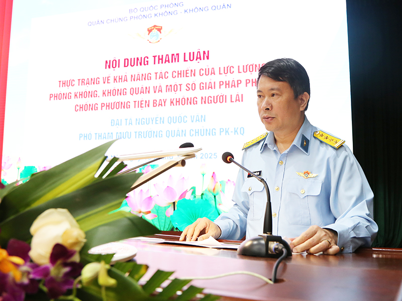 Qu&acirc;n chủng Ph&ograve;ng kh&ocirc;ng - Kh&ocirc;ng qu&acirc;n tổ chức Hội thảo phương thức t&aacute;c chiến ph&ograve;ng, chống phương tiện bay kh&ocirc;ng người l&aacute;i