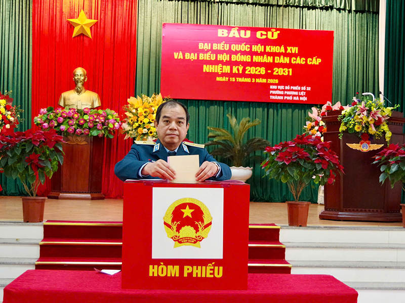 Cử tri Qu&acirc;n chủng Ph&ograve;ng kh&ocirc;ng - Kh&ocirc;ng qu&acirc;n tham gia bầu cử đại biểu Quốc hội kh&oacute;a XVI v&agrave; đại biểu Hội đồng nh&acirc;n d&acirc;n c&aacute;c cấp nhiệm kỳ 2026-2031