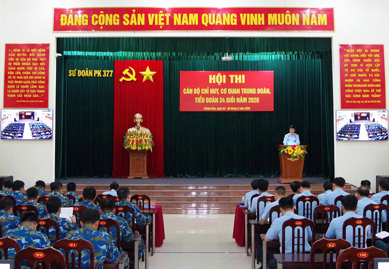 Sư đo&agrave;n 377 tổ chức Hội thi c&aacute;n bộ chỉ huy, cơ quan trung đo&agrave;n, Tiểu đo&agrave;n 24 giỏi năm 2026