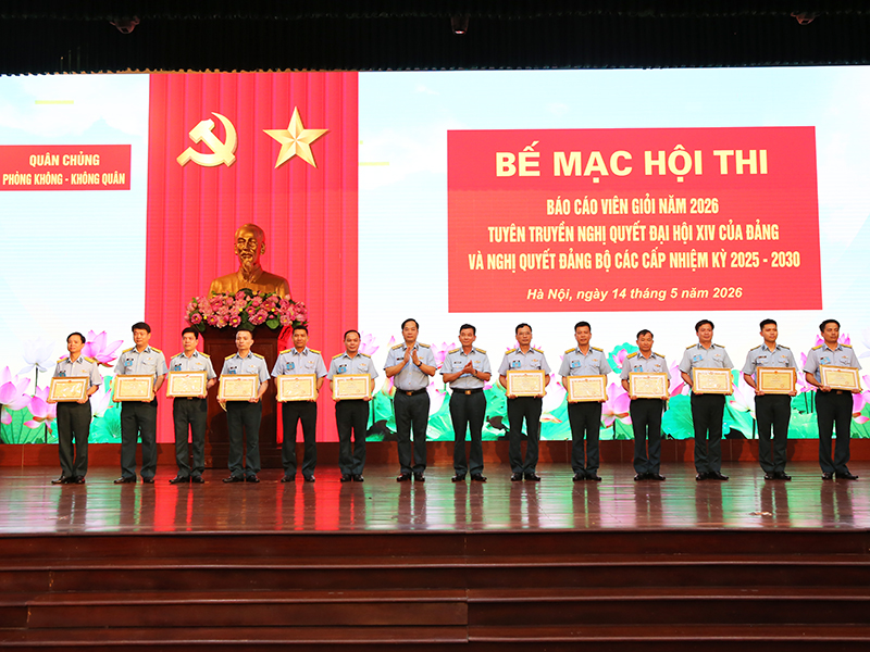 Quân chủng Phòng không - Không quân tổ chức Bế mạc Hội thi Báo cáo viên giỏi năm 2026