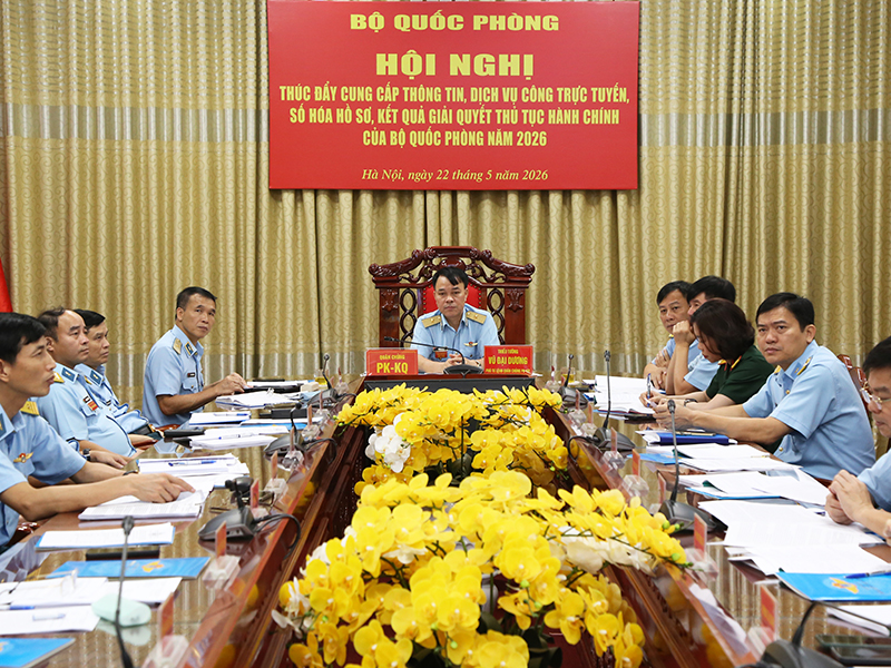 Bộ Quốc phòng tổ chức Hội nghị thúc đẩy cung cấp thông tin, dịch vụ công trực tuyến, số hóa hồ sơ, kết quả giải quyết thủ tục hành chính năm 2026