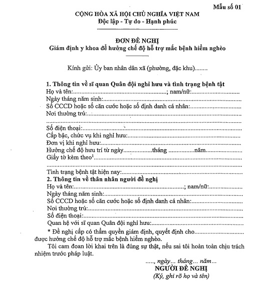 Từ ng&agrave;y 1-1-2026, sĩ quan Qu&acirc;n đội nghỉ hưu mắc bệnh hiểm ngh&egrave;o: Nhận hỗ trợ 2 lần mức lương cơ sở mỗi qu&yacute;