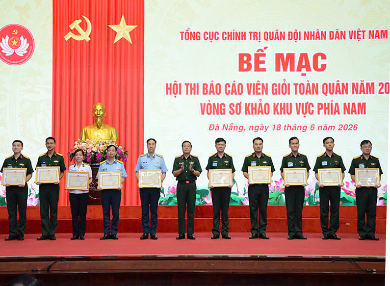 Báo cáo viên Quân chủng Phòng không-Không quân đạt thành tích cao tại Hội thi Báo cáo viên giỏi toàn quân năm 2026 vòng sơ khảo khu vực phía Nam