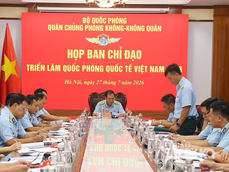 Quân chủng PK-KQ tổ chức Họp Ban chỉ đạo triển lãm quốc phòng quốc tế năm 2026