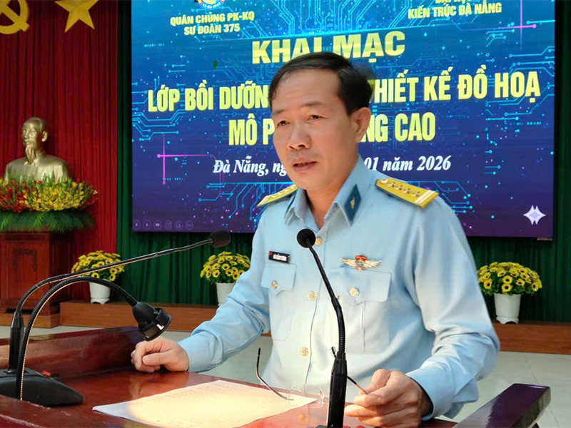 Sư đo&agrave;n 375 khai mạc Lớp bồi dưỡng cơ bản thiết kế đồ họa, m&ocirc; phỏng n&acirc;ng cao