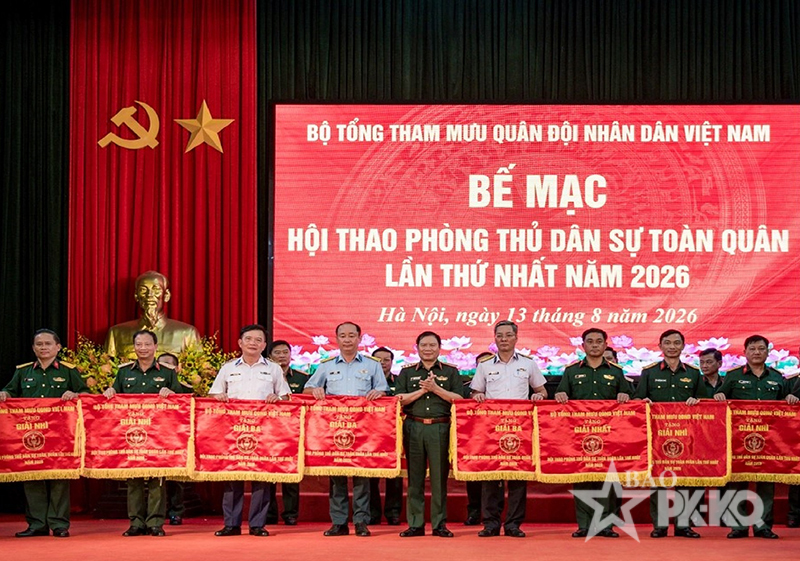 Quân chủng Phòng không-Không quân giành giải ba toàn đoàn tại Hội thao Phòng thủ dân sự toàn quân năm 2026