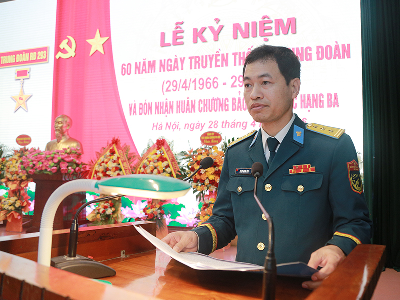 Trung đo&agrave;n 293 kỷ niệm 60 năm Ng&agrave;y truyền thống v&agrave; đ&oacute;n nhận Hu&acirc;n chương Bảo vệ Tổ quốc hạng Ba