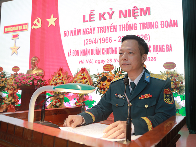 Trung đo&agrave;n 293 kỷ niệm 60 năm Ng&agrave;y truyền thống v&agrave; đ&oacute;n nhận Hu&acirc;n chương Bảo vệ Tổ quốc hạng Ba