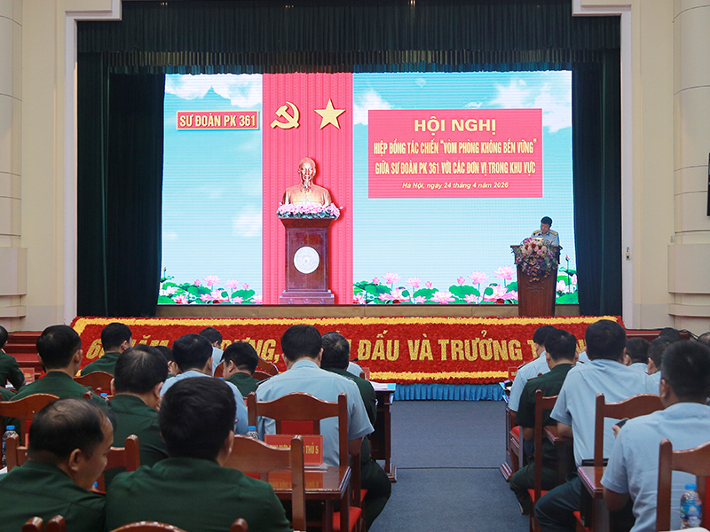 Sư đo&agrave;n Ph&ograve;ng kh&ocirc;ng 361 tổ chức Hội nghị hiệp đồng t&aacute;c chiến &ldquo;V&ograve;m ph&ograve;ng kh&ocirc;ng bền vững&rdquo; với c&aacute;c đơn vị trong khu vực