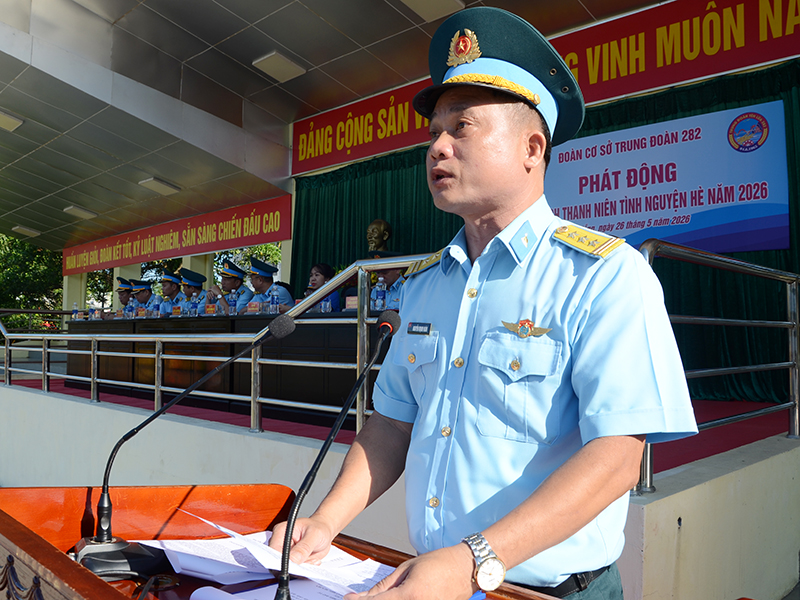 Đoàn cơ sở Trung đoàn 282 phát động “Chiến dịch thanh niên tình nguyện Hè năm 2026”
