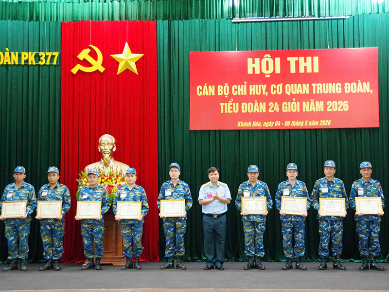 Sư đo&agrave;n 377 tổ chức Hội thi c&aacute;n bộ chỉ huy, cơ quan trung đo&agrave;n, Tiểu đo&agrave;n 24 giỏi năm 2026