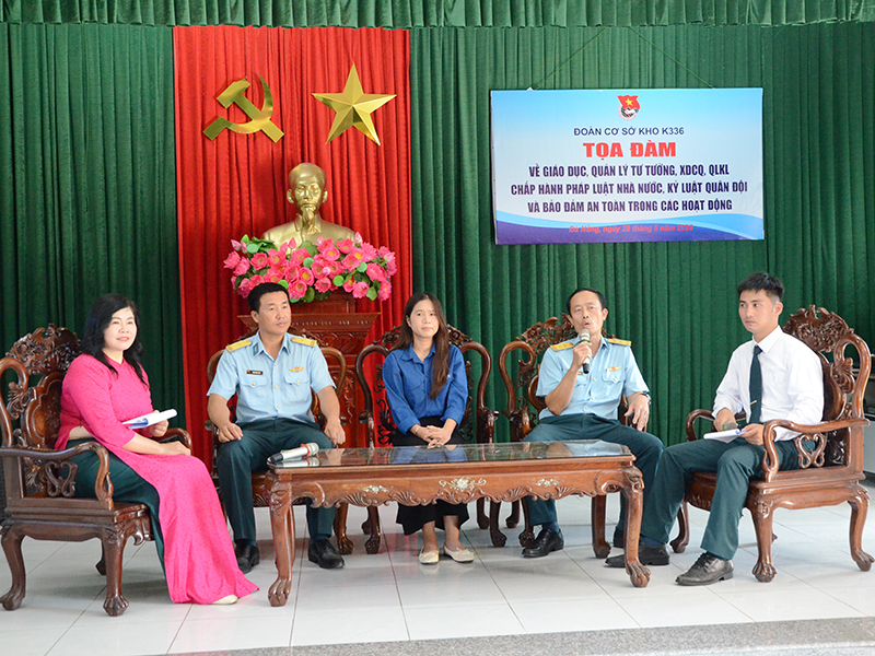 Tọa đ&agrave;m thanh ni&ecirc;n &ldquo;Tuổi trẻ Kho K336 vững v&agrave;ng về tư tưởng, chấp h&agrave;nh nghi&ecirc;m kỷ luật, xung k&iacute;ch ho&agrave;n th&agrave;nh tốt mọi nhiệm vụ được giao&rdquo;