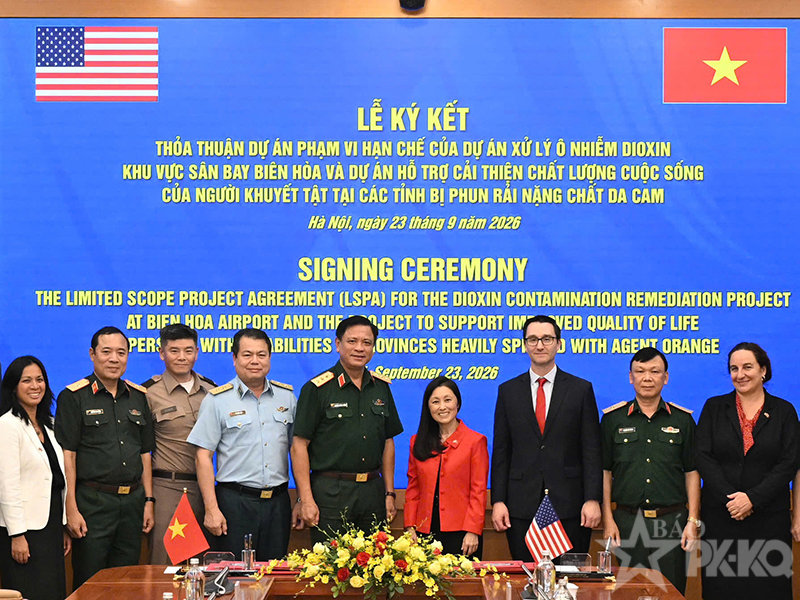 Bộ Quốc phòng và Đại sứ quán Hoa Kỳ ký kết thỏa thuận Dự án phạm vi hạn chế (lspa) của Dự án “xử lý ô nhiễm dioxin khu vực sân bay Biên Hòa” và Dự án “hỗ trợ cải thiện chất lượng cuộc sống của người khuyết tật, không phân biệt nguyên nhân tại các tỉnh bị phun rải nặng chất da cam và các tỉnh trọng điểm khác”