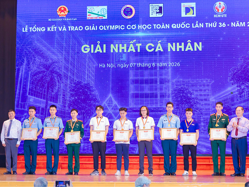 Học viện Ph&ograve;ng kh&ocirc;ng-Kh&ocirc;ng qu&acirc;n đạt giải cao tại kỳ thi Olympic Cơ học to&agrave;n quốc lần thứ 36