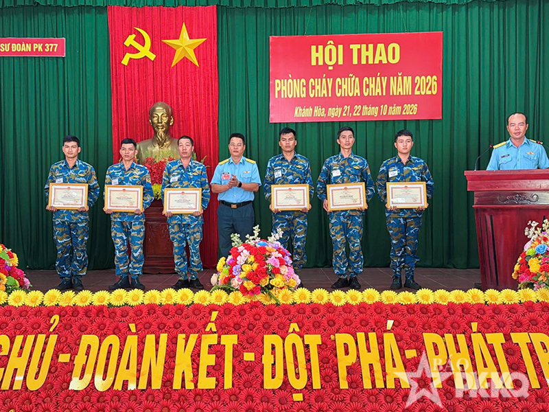 Sư đoàn 377 tổ chức Hội thao Phòng cháy, chữa cháy năm 2026