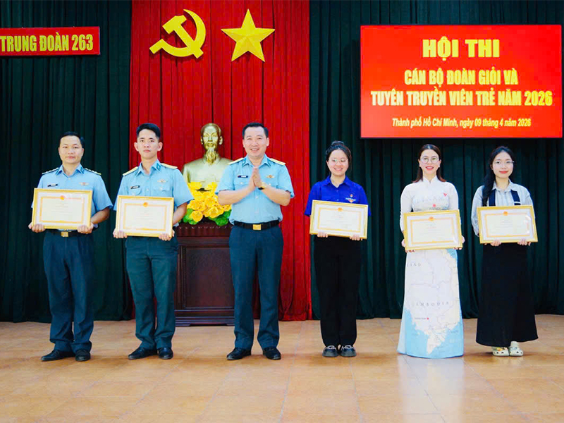 Dấu ấn Hội thi C&aacute;n bộ Đo&agrave;n giỏi v&agrave; Tuy&ecirc;n truyền vi&ecirc;n trẻ ở Trung đo&agrave;n 263