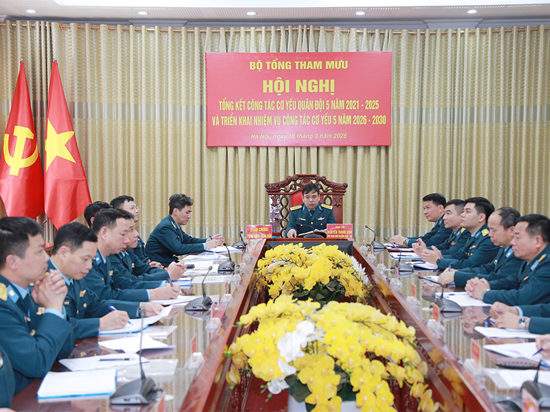 Bộ Tổng Tham mưu QĐND Việt Nam tổng kết c&ocirc;ng t&aacute;c Cơ yếu Qu&acirc;n đội 5 năm 2021-2025 v&agrave; triển khai nhiệm vụ c&ocirc;ng t&aacute;c Cơ yếu 5 năm 2026-2030